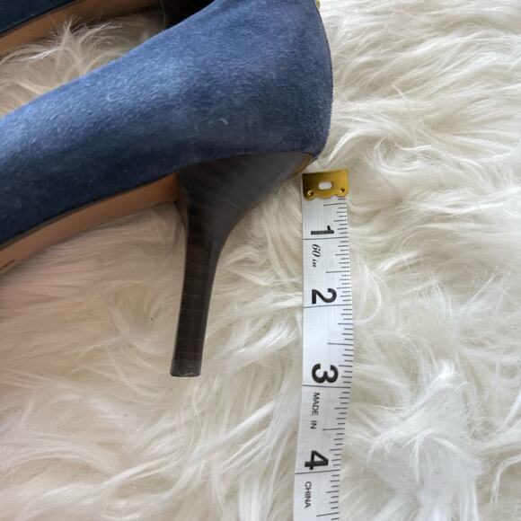 Coach Women’s Navy Blue Suede Pumps High Heels Pointed Toe Stiletto Classic 8.5B - Picture 8 of 10